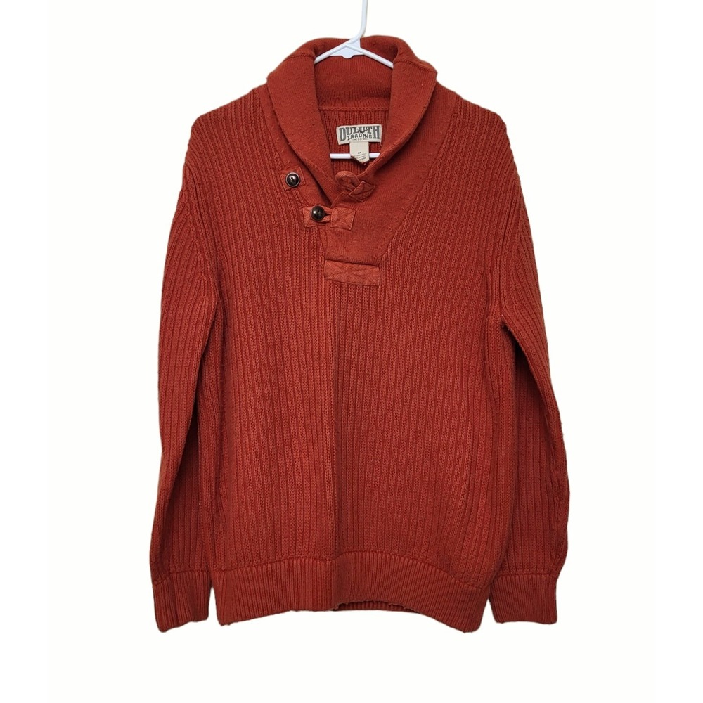 2 Duluth Trading High Neck Infantry Sweaters Men's M Buttoned Collar Sweater - Picture 5 of 7